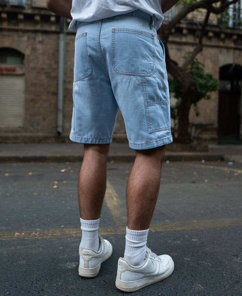 Ice Blue Denim Shorts