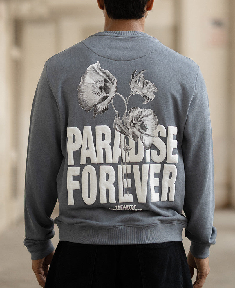 Grey Paradise Printed SweaT-Shirt