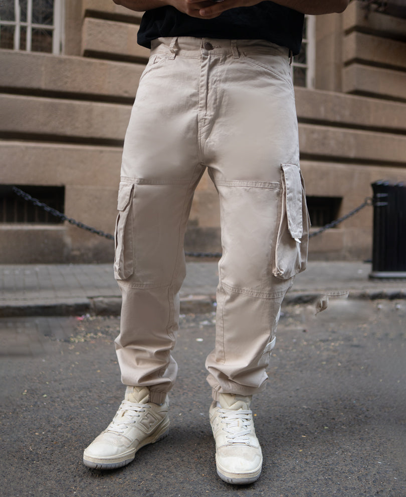 Cream Regular Fit Cargo