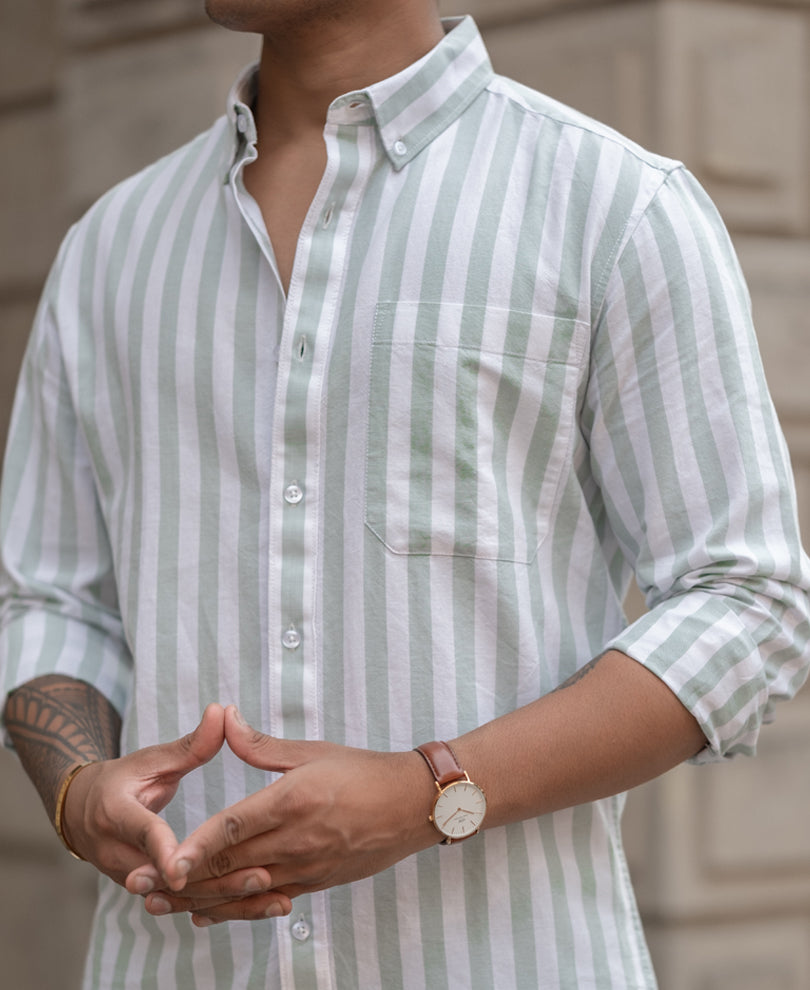 Mint Nautical Stripe Shirt