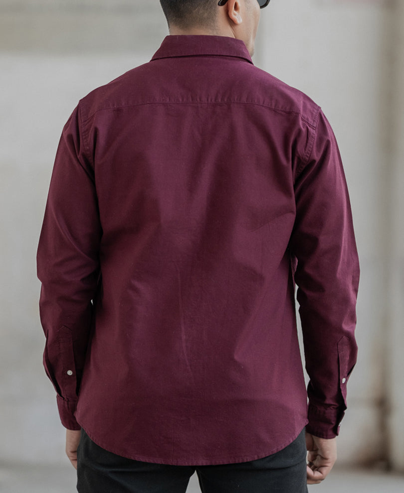 Wine Oxford Shirt