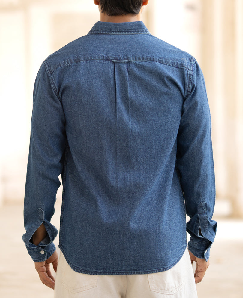 Blue Denim Full Sleeves Regular Fit Shirt