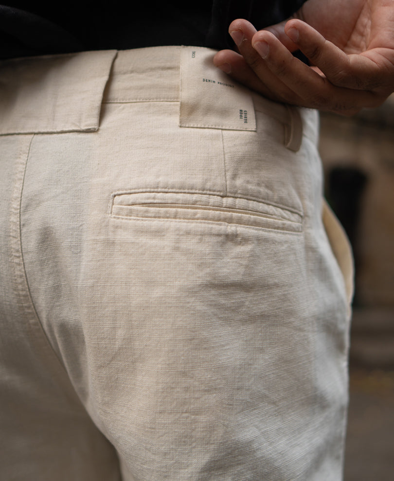Cream Cotton Trousers
