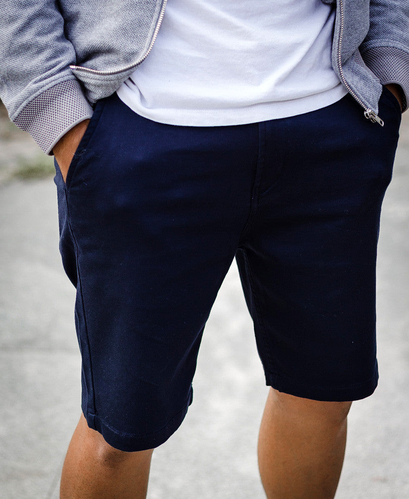 Navy Blue Cotton Short