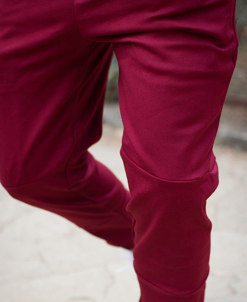 Mens Red Long Side Zip Dri-Fit Track Pant