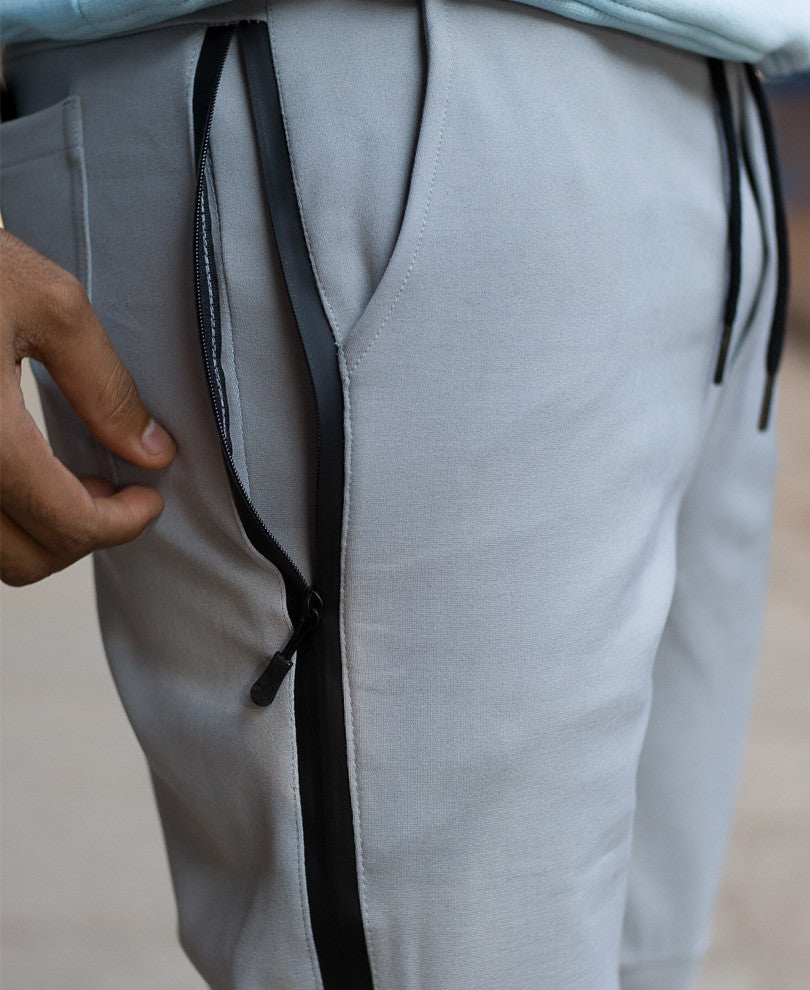 Mens Grey Long Side Zip Dri-Fit Track Pant