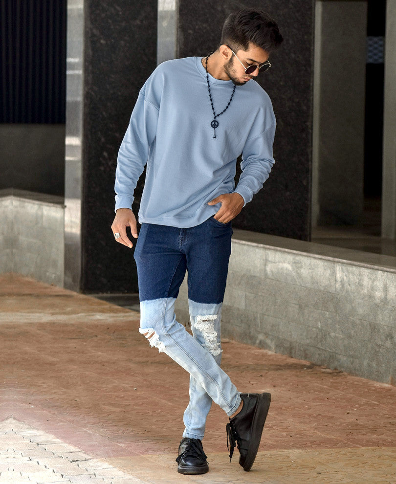 Sky Blue Plain Sweatshirt