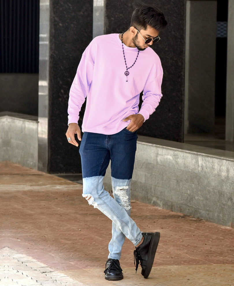 Light Purple Plain Sweatshirt
