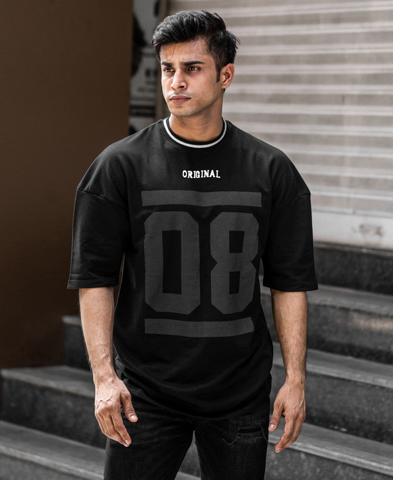 Black 08 Original Oversize Drop Shoulder T Shirt