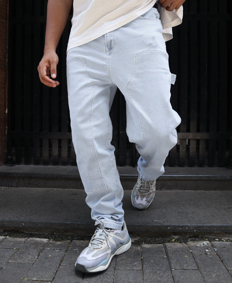 Sky Blue Carpenter Denim Baggy Fit Jeans