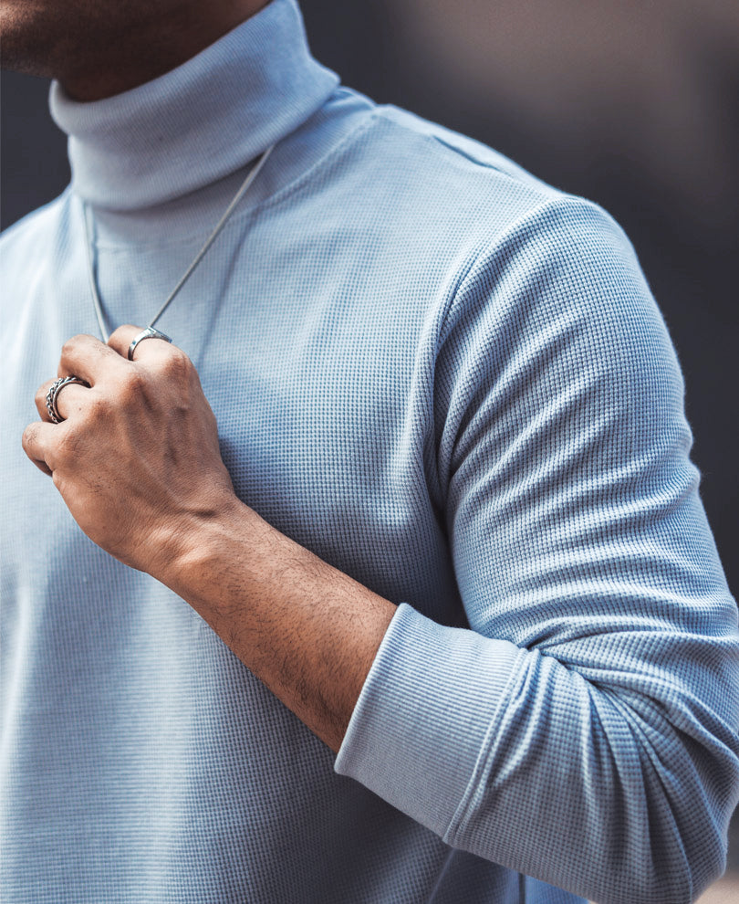 Grey Polo Neck Full Sleeves T Shirt