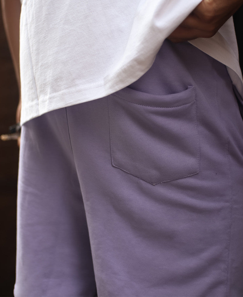 Purple Athletic Team Print Shorts