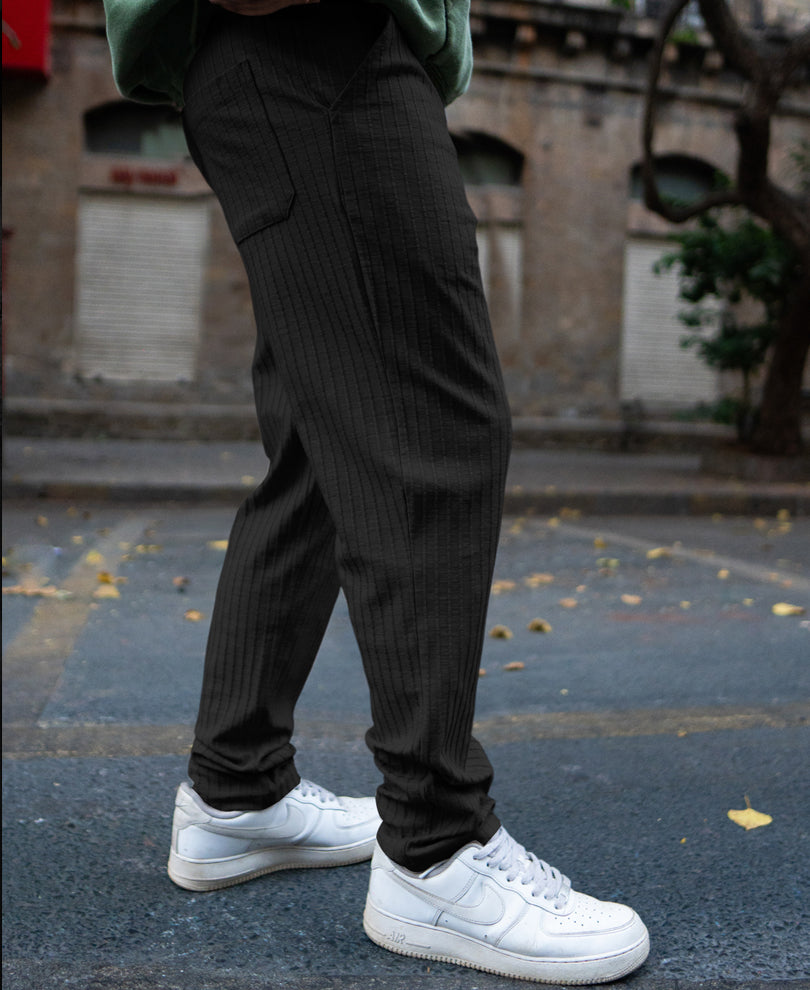 Black Rib Knit Pant