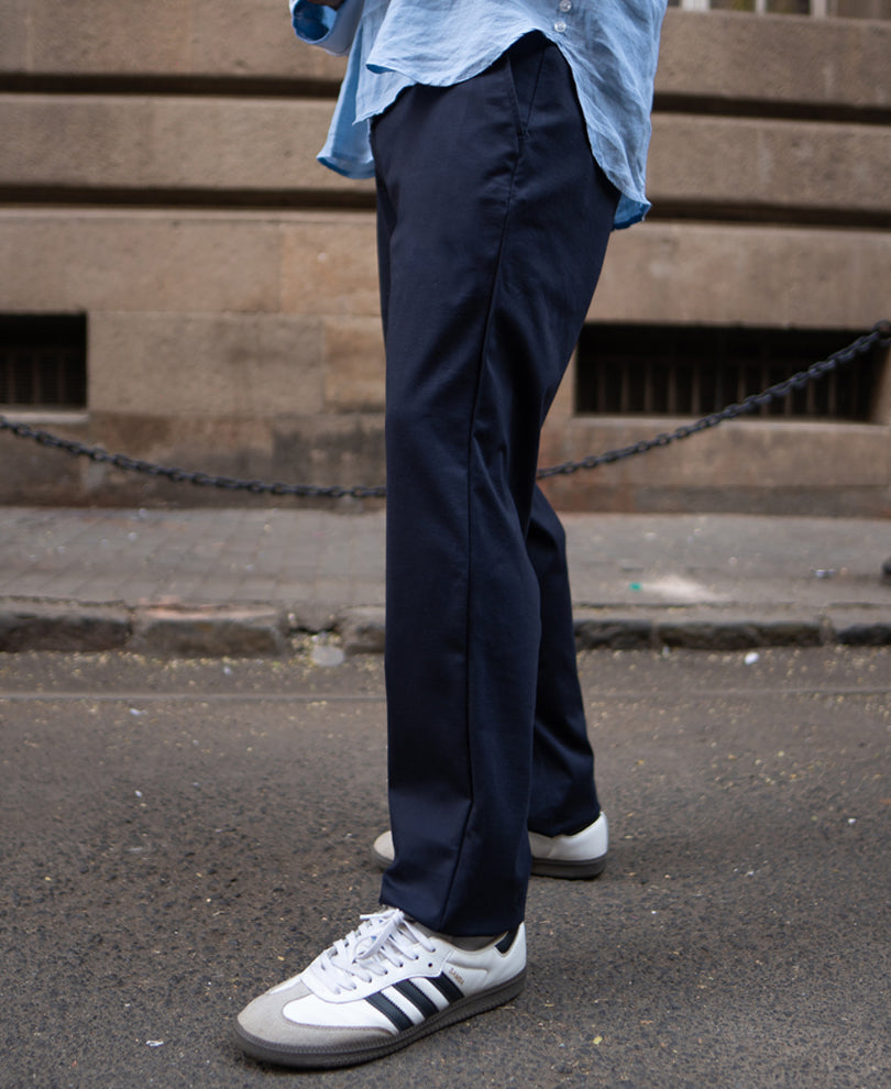 Navy Blue Regular Fit Formal Pant