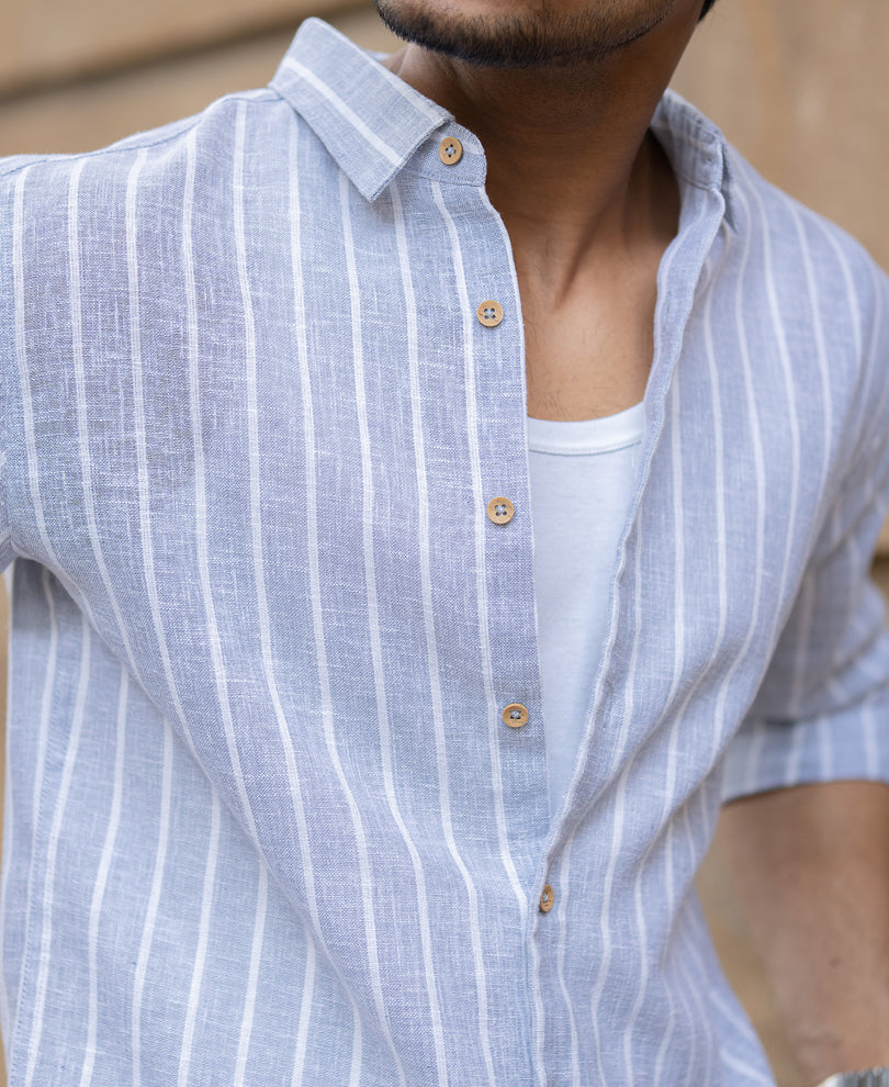Grey Macro Stripe Shirt