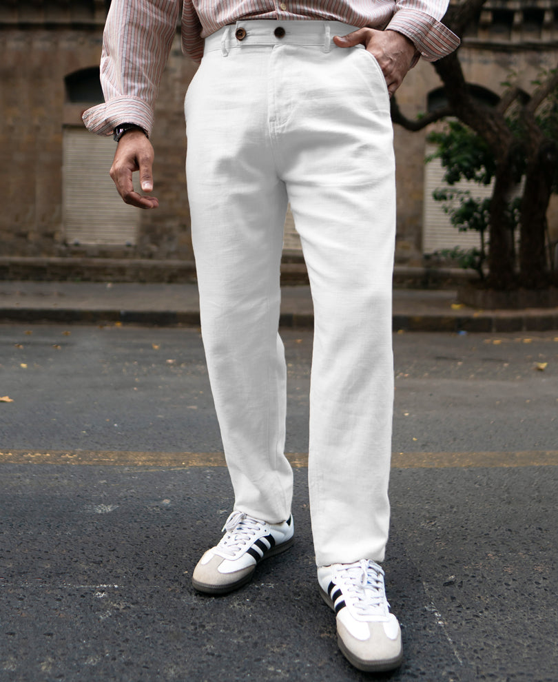 White Cotton Trousers