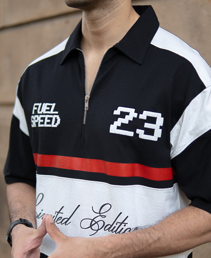Black Panel Printed T-Shirt