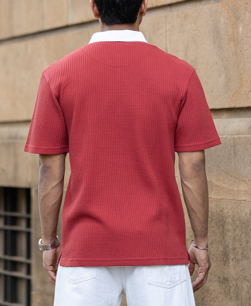 Brick Red Printed T-Shirt