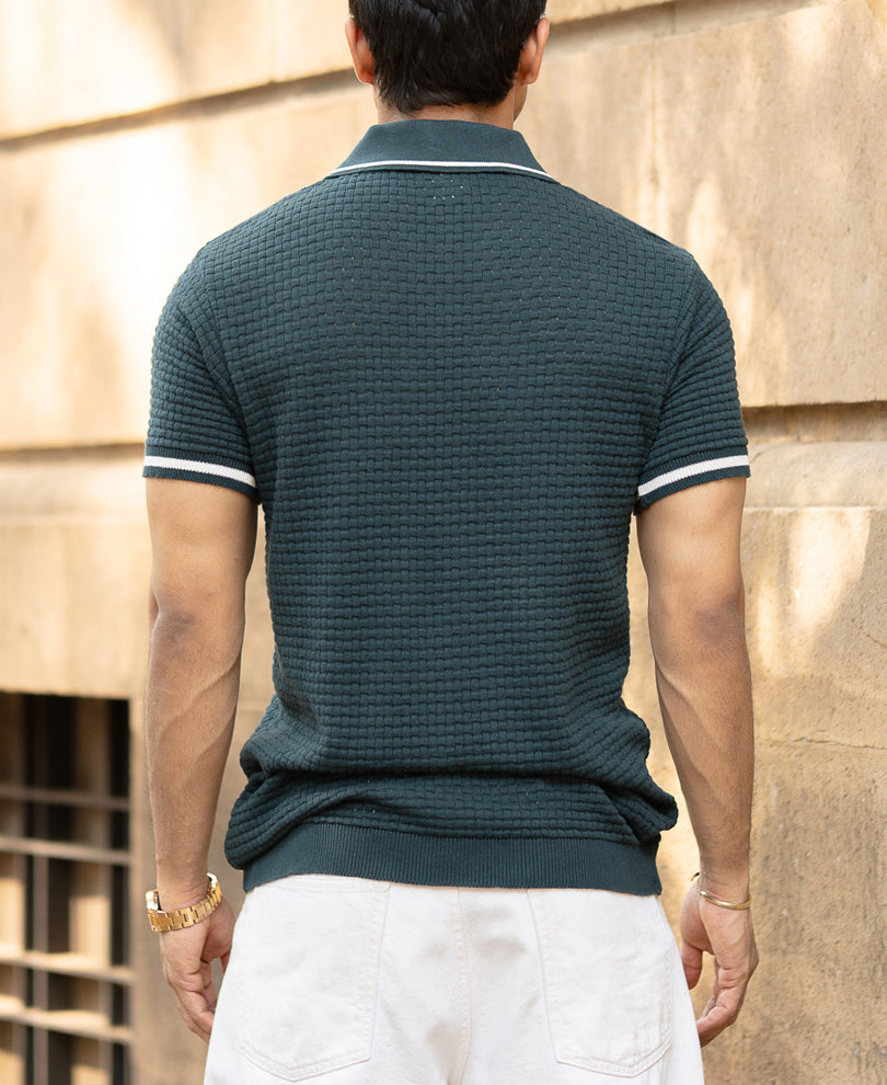 Teal Knitted T-Shirt