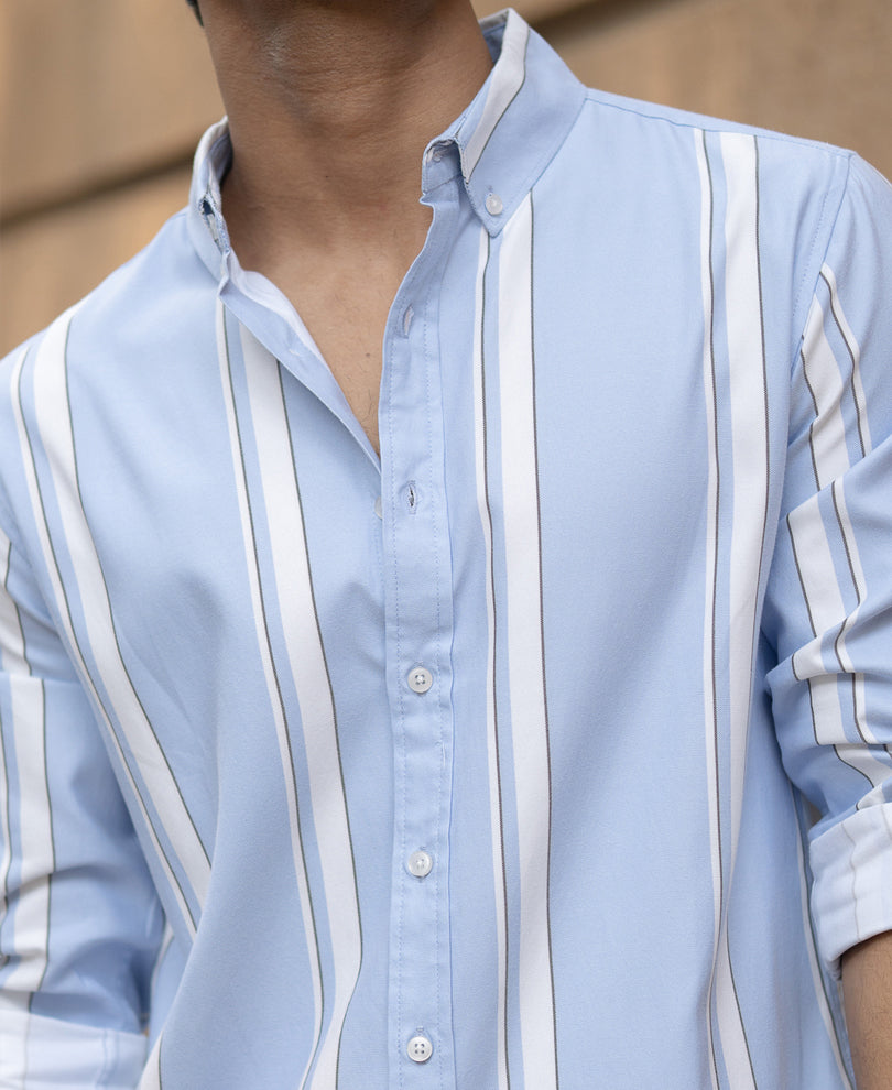 Light Blue Broad Stripe Shirt