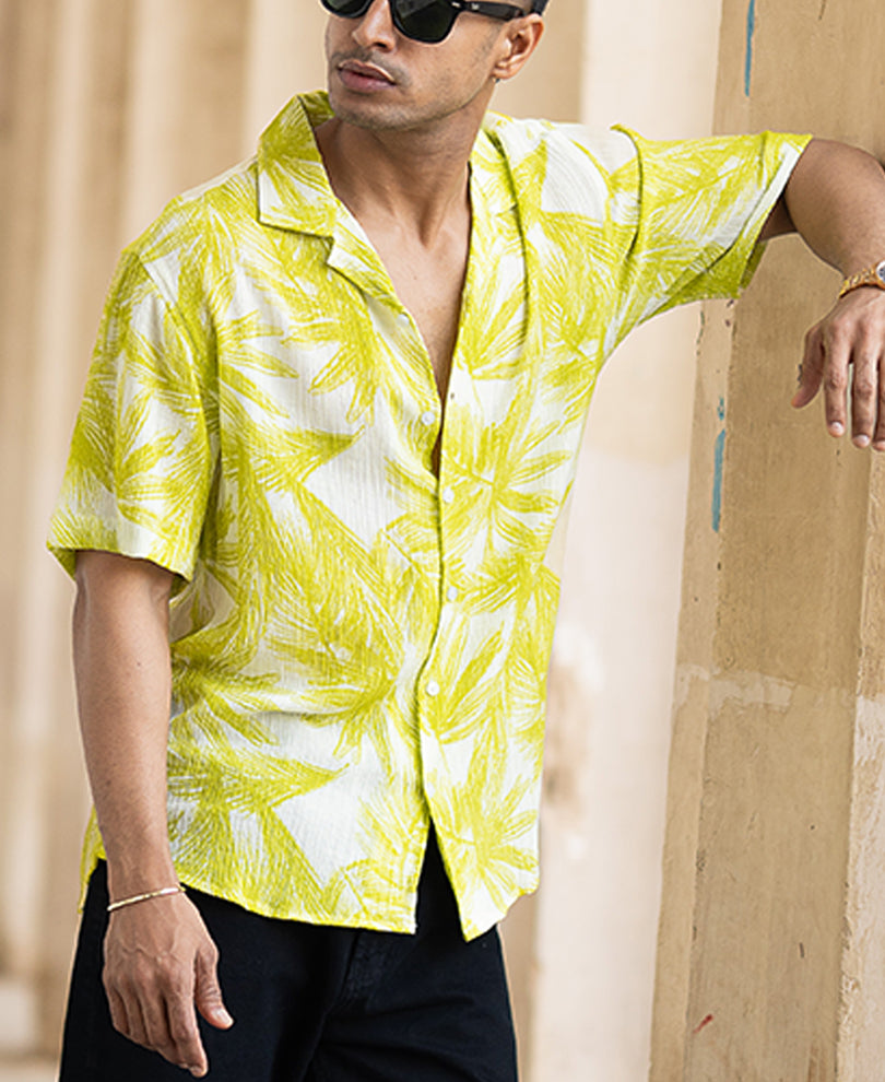 Lime Forest Printed Shirt