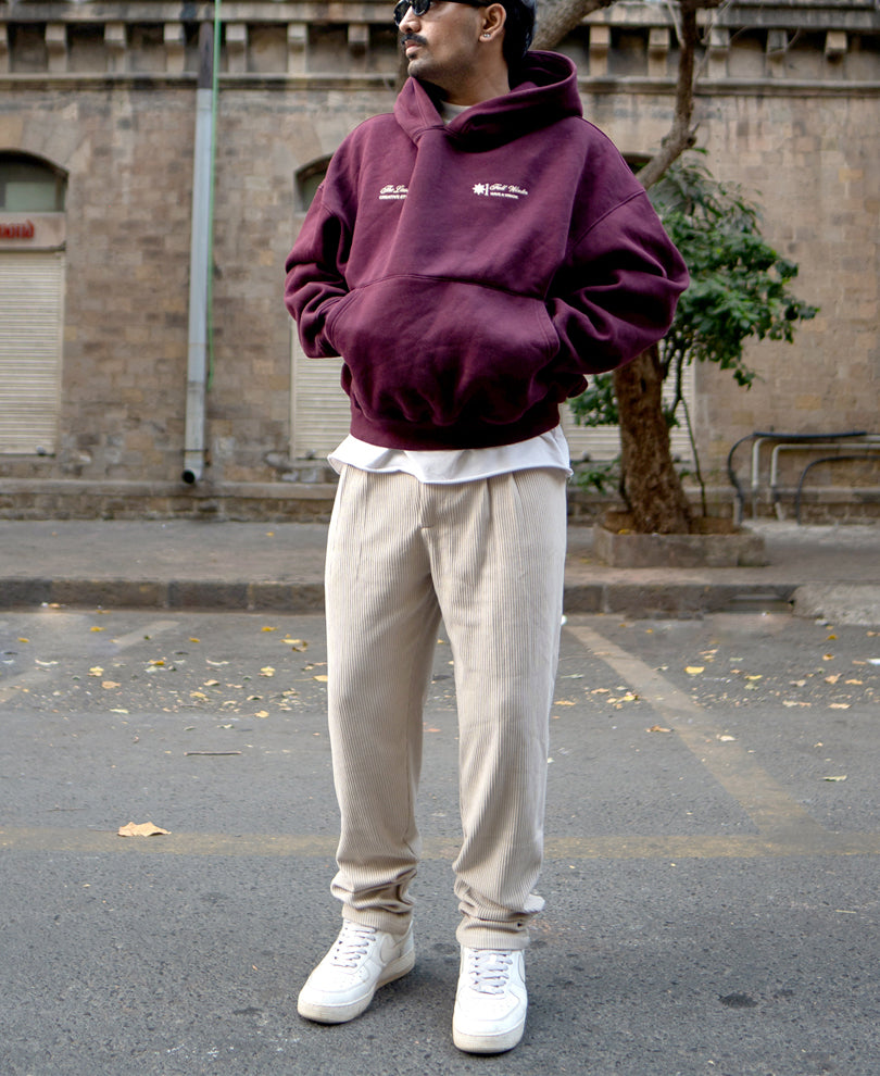 Beige Regular Fit Corduroy Pant