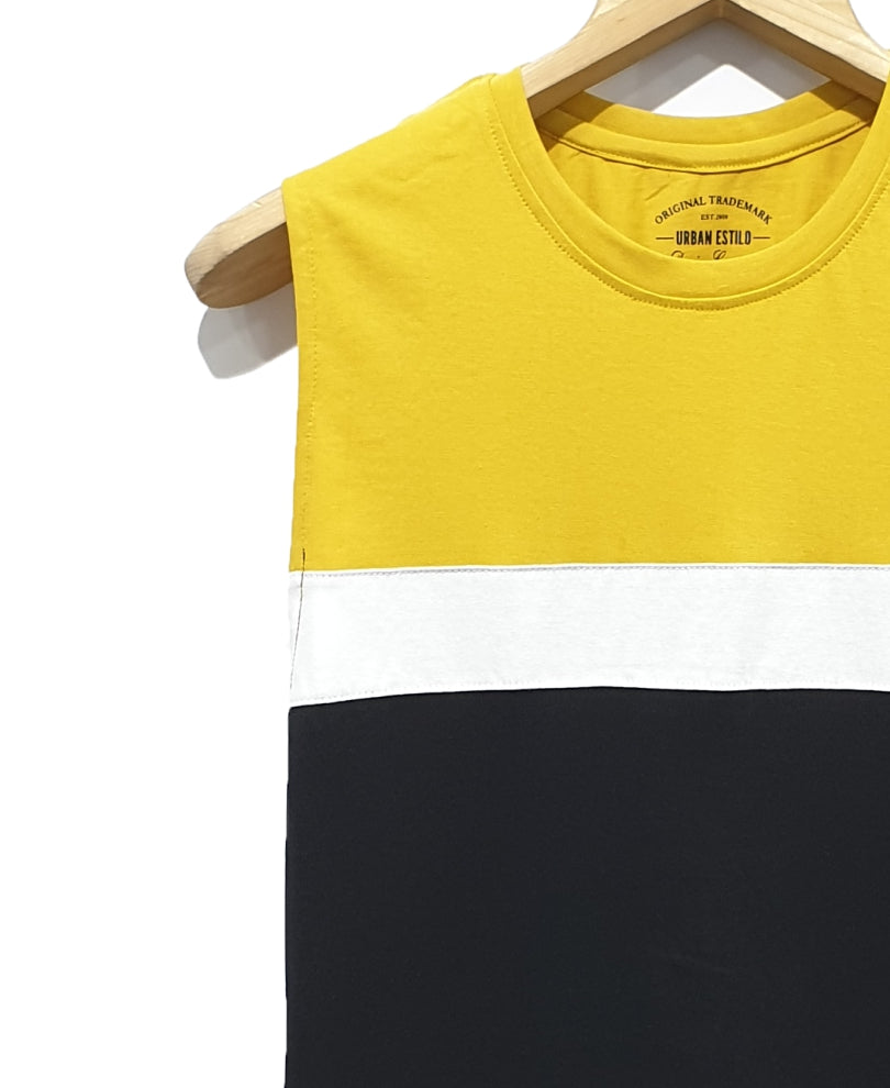 Summer Mustard Panel Gym Vest