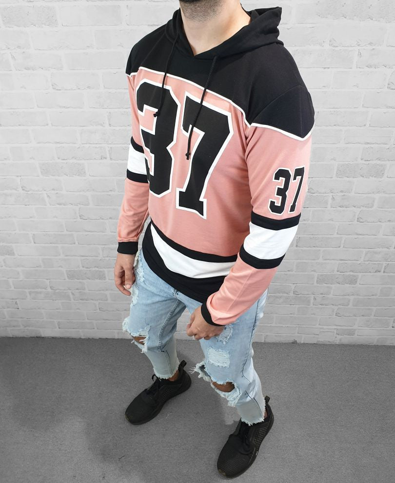 37 No Pink  Full Sleeves Hood T Shirt