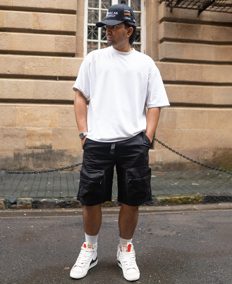 Black Baggy Fit With Pockets Shorts