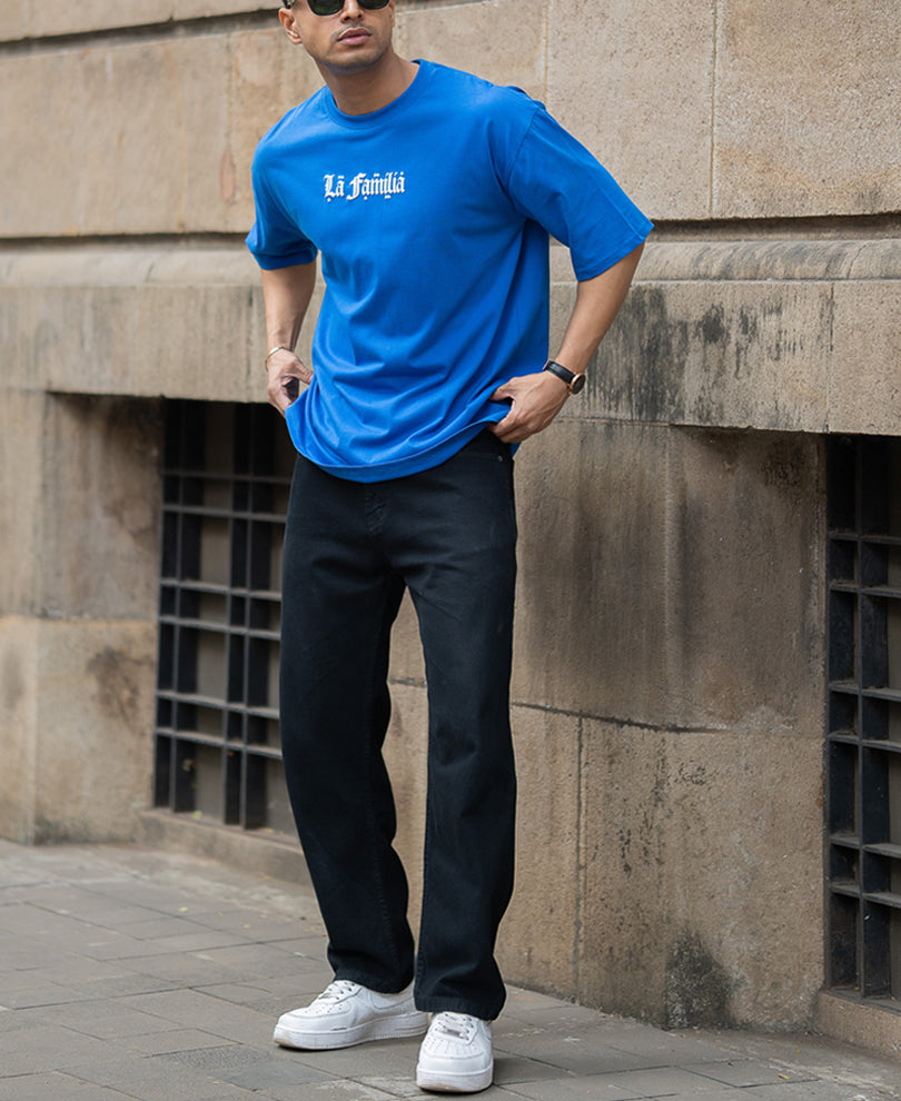 Royal Blue Oversized Half Sleeves T-Shirt