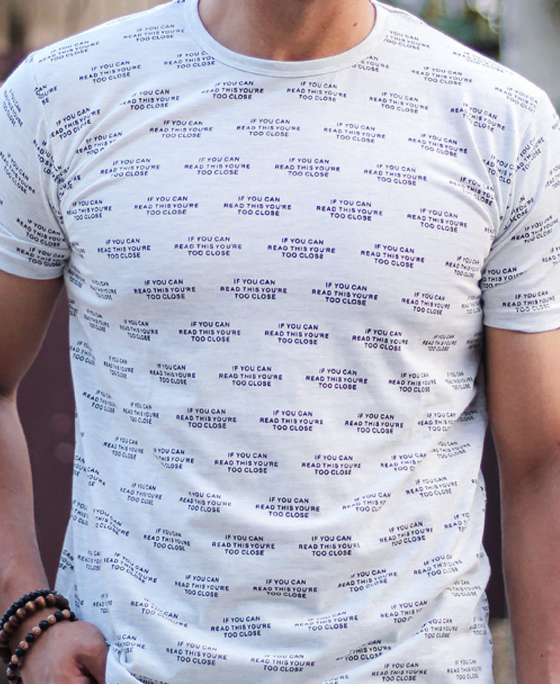 Acro Grey All Over Print Half Sleeves T Shirt