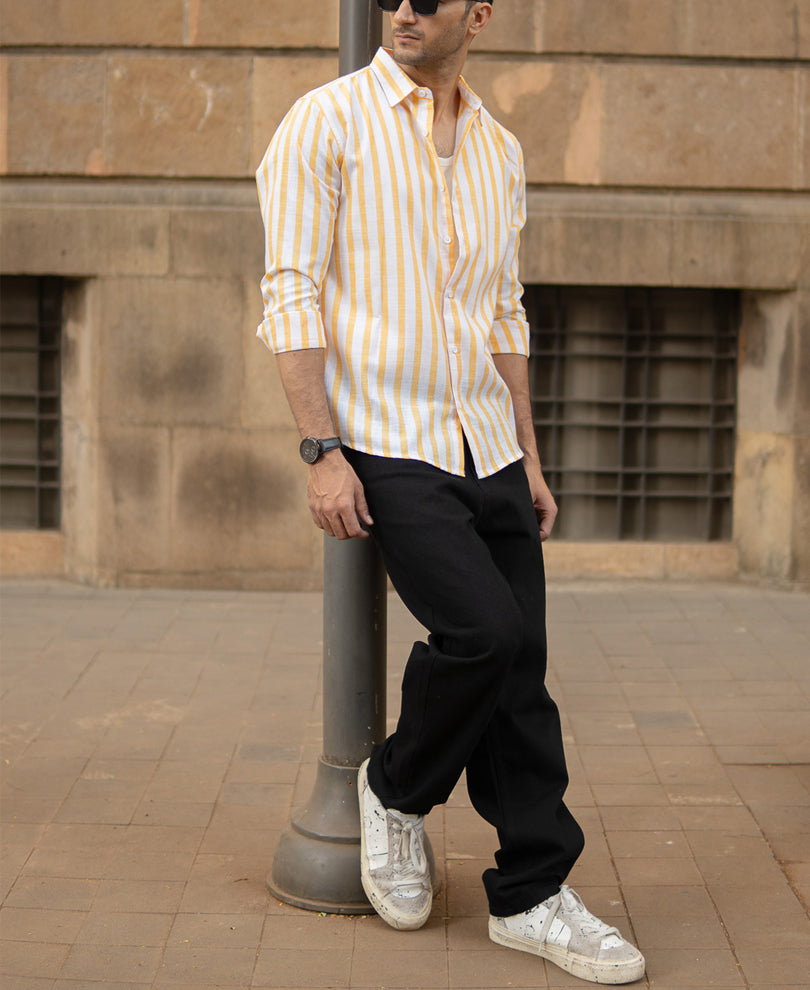 Yellow Nautical Stripe Shirt