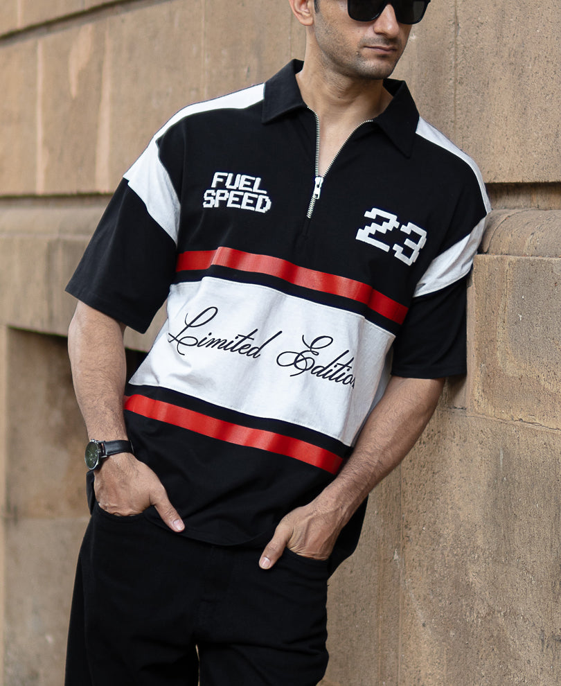 Black Panel Printed T-Shirt