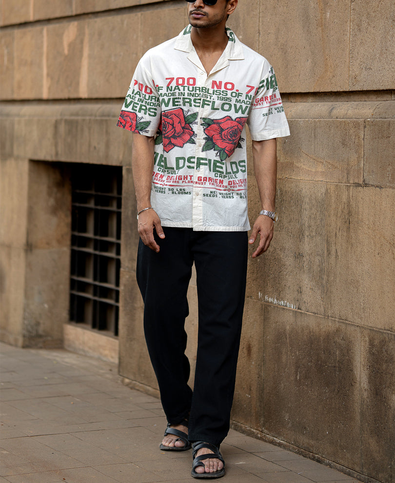 Washed Flower Print Shirt
