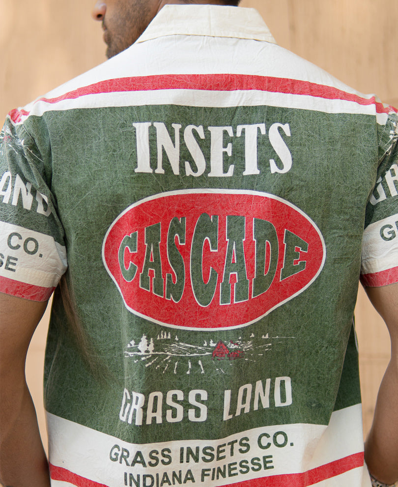Olive Washed Printed Shirt