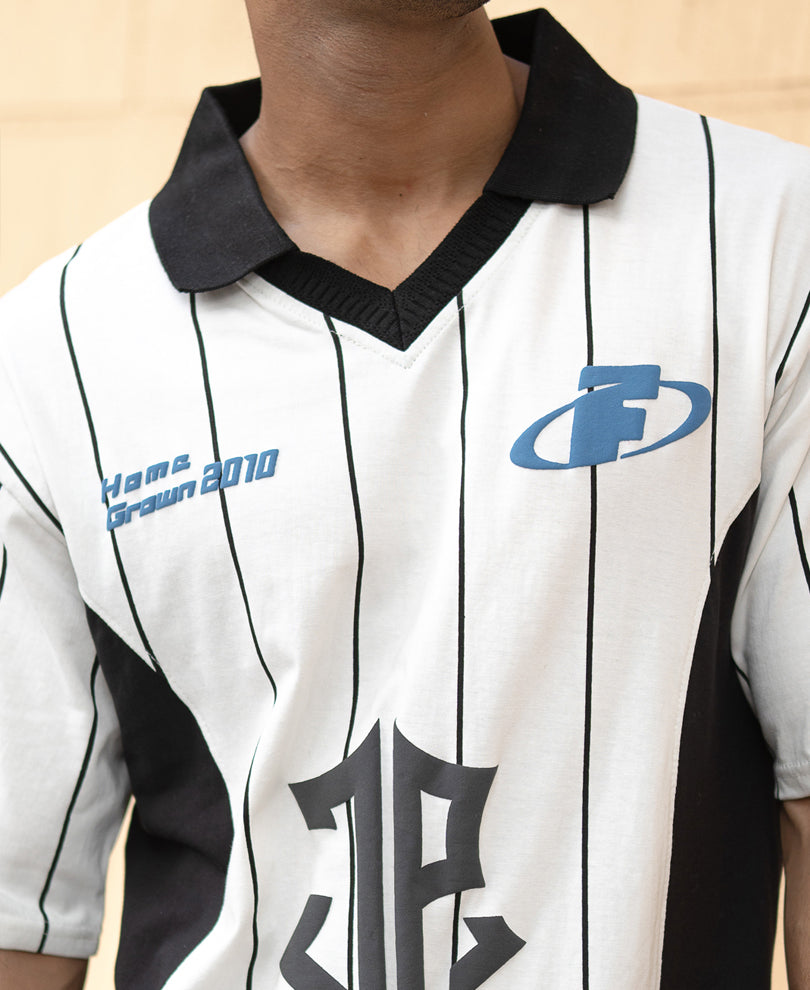 White And Black Panel Print T-Shirt