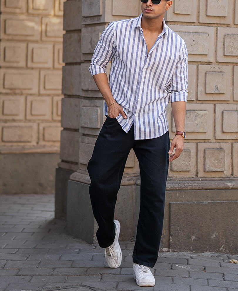 Navy Nautical Stripes Shirt