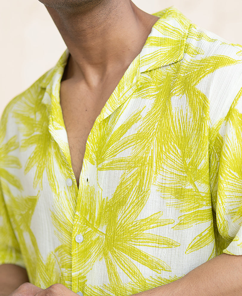 Lime Forest Printed Shirt