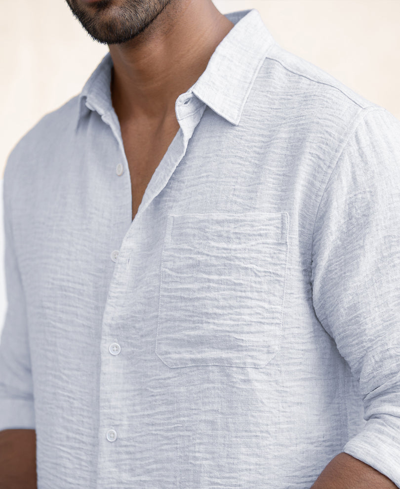 Powder Blue Structured Shirt