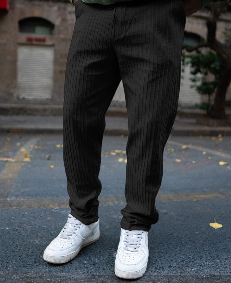 Black Rib Knit Pant