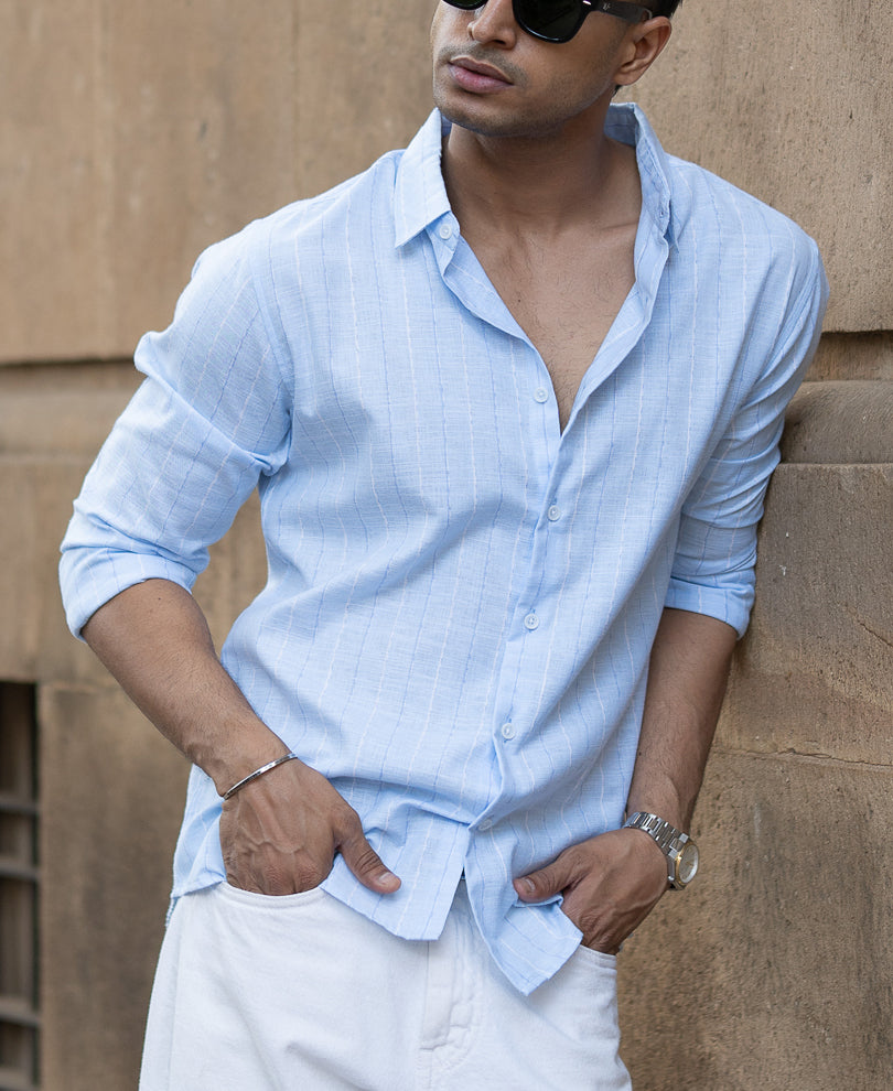 Powder Blue Stripe Shirt