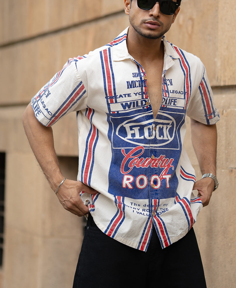 Washed Stripe Print Shirt