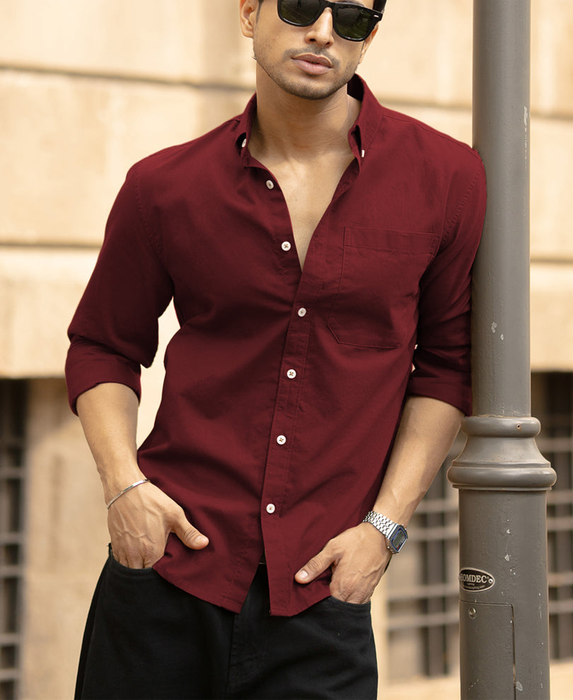 Maroon Lightweight Oxford Shirt
