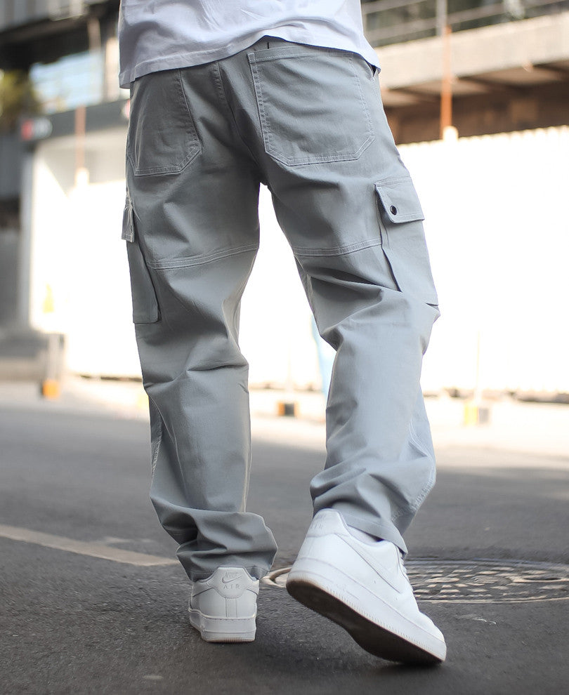 Light Grey Cargo Pocket Baggy Fit Cargo Pant