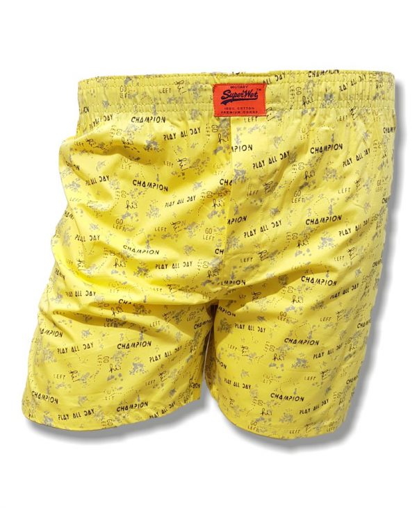 Mens Yellow Printed Boxer