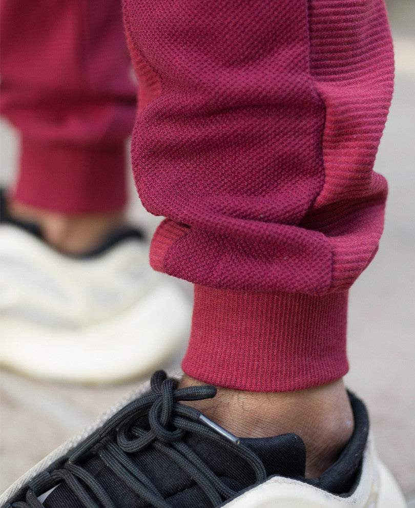 Mens Maroon Biker Joggers