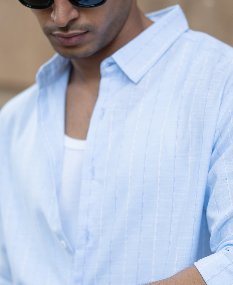 Powder Blue Stripe Shirt