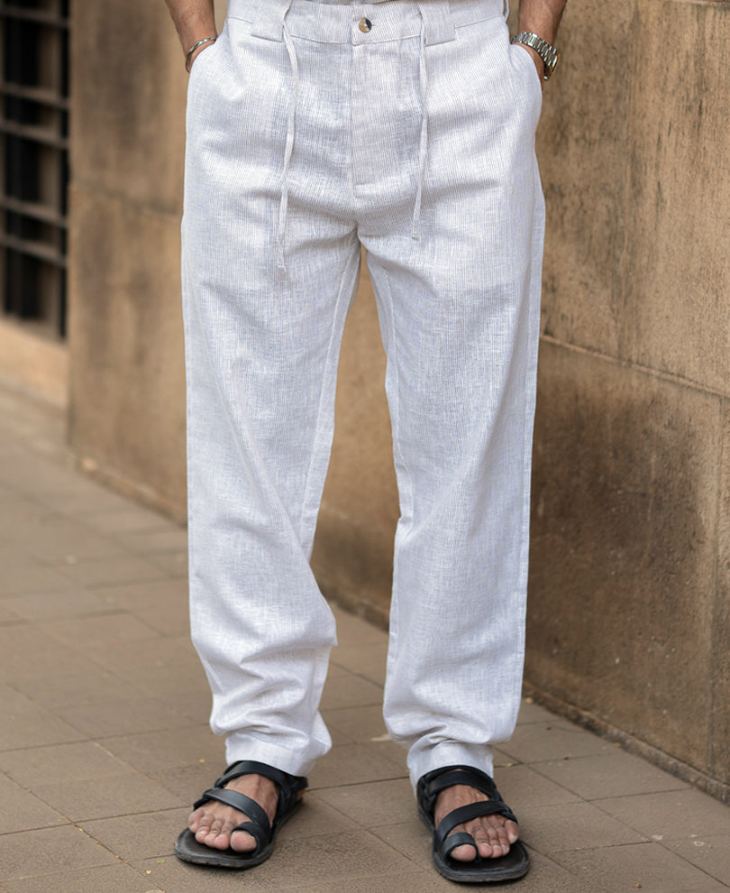 Beige Pin Stripe Trouser