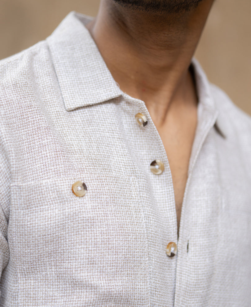 Beige Shirt With Pockets