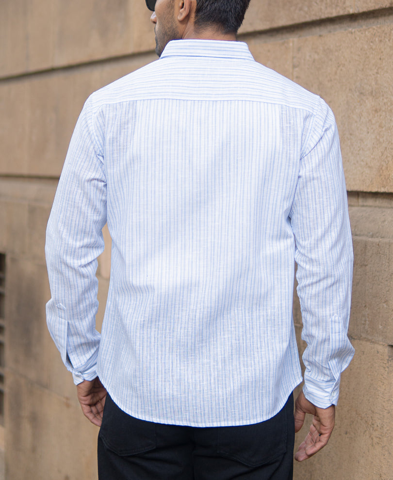 Light Blue Striped Light Weight Shirt